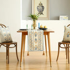 ISAENNE Designer French Linen Table Runner,87"x12"-Estevan A - Image 3