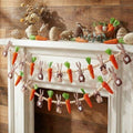 Marsui 2 Pas Easter Garland Felt Bunny Carrot 6 Ft Rabbit Wooden Beads Easter Banner Rustic Fireplace Garland Farmhouse Banner Mantel Decorations for Home Shelf Fireplace Wall Mantle Windows by Marsui