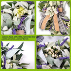 Lambs Ear Lavender Wreath for Front Door Outside Year Round - Image 2
