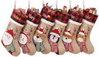 Personalized Christmas Stockings with Embroidered Name & Monogram,Custom 3D Xmas Character Stocking 4 Pack 18” Large,Santa,Snowman & Reindeer Fireplace Hanging Red Burlap Plaid Stockings(C) by Infiher
