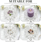 Large Crystal Lotus Tealight Candle Holder for Up to 6" Diameter Pillar Candle Plate Candlestick,Chunky Glass Votive Stand for Wedding, Party, Table Centerpiece Decor and Yoga Meditation (2, Clear) - Image 5