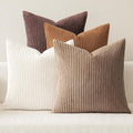 MIULEE Fall Corduroy Decorative Throw Pillow Covers Brown Series 24x24 by MIULEE