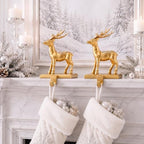 4 Pcs Christmas Reindeer Stocking Holder for Mantel Deer Stocking Hangers - Image 3