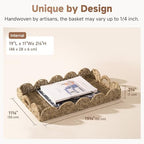 StorageWorks Large Scalloped Edge Serving Tray, Wicker Trays for Decor - Image 4