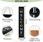 Welcome Wooden Porch Sign 47" Front Door Rustic Standing Large Welcome Porch Sign for Home Front Door Yard Season Party Decor (Black) - Image 3