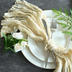 Sioloc 10 Pack Beige Cheesecloth Table Runner 120'' x 35'',Spring Easter Decor Soft Gauze Boho Wedding Table Decor for 10ft Table Birthday Party,Baby Shower, Bridal Shower, Home & Event Decor - Image 5