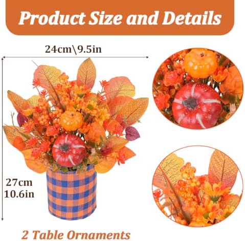 2PCS 11in Fall Centerpieces for Tables Thanksgiving Fireplace Decorations - Image 3