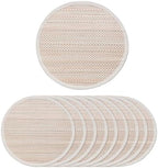 Hausattire Bamboo Placemats for Dining Table Set of 10 Washable 14 Inches Round Square Place Mats Sushi Mats for Kitchen Table Outdoor Parties Easter Farmhouse Boho Decoration - Beige by Hausattire