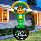 8FT St Patrick’s Day Giant Inflatables Outdoor Decorations Leprechaun Standing on Gold Pot Blow up Holiday Shamrocks Yard Decoration with Build-in LED Lights for Indoor Lawn Garden Party Decor - Image 7