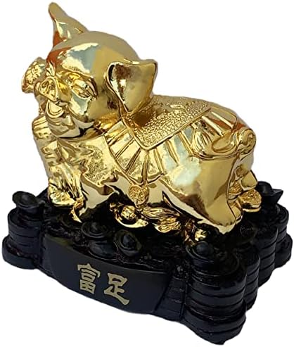 Betterdecor Gold Color Feng Shui 12 Chinese Zodiac Animal Statue Figurine Home Office Decoration and Gift for New Year Holidays and Birthday (Zodiac Pig) - Image 2