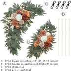 Olalaka Artificial Flower Swag Set of 2 for Wedding Welcome Signs Floral Decorations, Burnt Orange Wedding Arch Flowers for Wedding Ceremony - Image 3