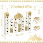 Wooden Ramadan Countdown Calendar, Eid Mubarak Advent Calendar with Drawer, Mosque Shaped Fillable Muslim Ramadan Decoration for Home Holiday Tabletop Decor Gift Party Supply - Image 3