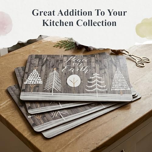 Pimpernel Wooden White Christmas Placemats - Set of 4 - Image 7