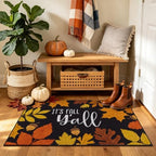 U'Artlines Fall Front Door Mat, 32"×48" Vintage Colorful Leaves Mats - Image 5