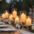 NITIME 4Pcs Hurricane Candle Holder for Pillar Candles, Gold Candle Holders with Clear Glass Sleeve for Table Centerpieces,Pillar Candle Holders for Home Decor, Wedding, Holiday and Party Decor - Image 5