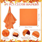 LemonRoad 36 Pcs Cloth Napkins and Napkin Ring Holders, Reusable Fabric for Table Decor Banquet Holiday Dinner Party Supply(Orange, Burgundy, Coffee，Gold,Fall) - Image 3