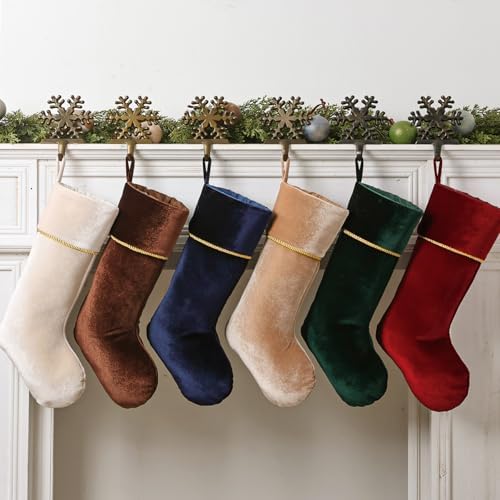 Exquisited Christmas Stockings, 6 Pcs 18 Inch Luxury Vintage Thick Velvet Christmas Stockings, Noble Christmas Home Indoor Decor Xmas Party Christmas Decorations Gift for Tree Mantel Fireplace by Ivenf