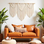 guzhiou Large Macrame Wall Hanging, Boho Woven Tapestry Decor Art, 43"x32" - Image 6