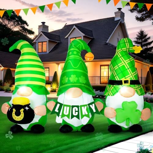 Sosation 6ft St Patricks Day Inflatables Gnomes Outdoor Decorations by Sosation