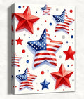 July 4th Patriotic Canvas Wall Art 4th of July USA Decorations American Flag Red Blue Star Picture Wall Decor Independence Day Home Decor 16x24in by HomeifHue