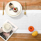 Linen Table Runner 14X108 Inches,100% French Linen Rustic Tablerunner,Machine Washable Dining Table Runner for Fall,Wedding,Party,Halloween,Christmas(White) - Image 4