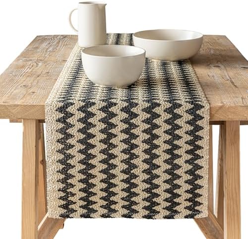Over&Back 18x90 Natural Fiber Table Runner - Woven Fiber Table Runners for a Custom Home Decor Tablescape - Perfect for Coffee Table, Dinner Table, Living Room, and More by overback