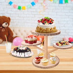 4 Tier Round Wooden Cupcake Stand - Wooden Cupcake Stand/ Holder – Rustic Wood Cupcake Tower Display for Weddings, Birthday Party Decoration, and Dessert Tables - Image 4