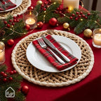 Round Braided Placemats Set of 6, Handmade Table Mats for Kitchen Dining Party Table Decor Waterproof Easy to Clean Perfect Fall Placemat for Thanksgiving, Christmas, Weeding, Halloween & Everyday Use - Image 6