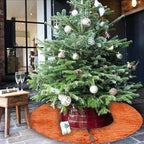 Sophia-Art Christmas Tree Skirt, Luxury Velvet Plush Skirt, Xmas Decoration Holiday Party Décor, Soft Velvet Home Décor Merry Christmas Party Christmas Tree Decorations (Brunt Orange,48 Inch) - Image 3
