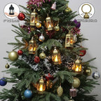 LLQ 12Pcs 5-Inch Ramadan Mini Lanterns - Ramadan & Eid Mubarak Decorations - Vintage Table Centerpieces for Wedding&Christmas Decor - LED Flickering Lantern Light for Hang Ornaments(Brushed Brass) - Image 5