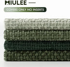 MIULEE Soft Decorative Chenille Pillow Covers Forest Green 20x20 Pack of 4 - Image 6