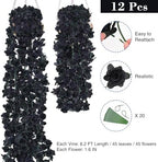 BLEUM CADE 12Pcs 16.4Ft Fake Flower Garland Artificial Rose Vines - Image 2