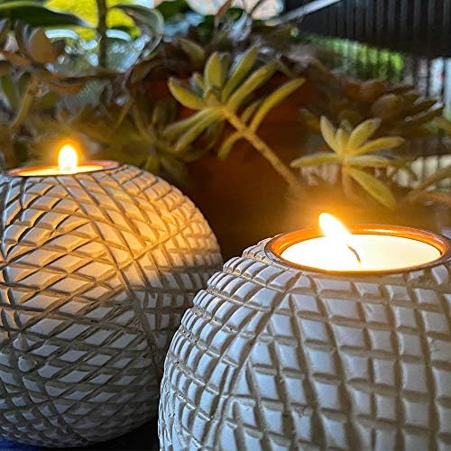 Luca Beige Orb Tea Light Candle Holders, Gift Boxed Set of 2 - Image 6