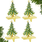 Christmas Stocking Holders for Mantle Set of 4 Green Xmas Tree by HEALSTOK