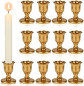 12 Pcs Gold Taper Candle Holders Brass Style Candlestick Holders Victorian Style Wedding Centerpiece Vintage Home Decor Christmas Mantel Decoration Fits Standard Taper Candles by VZZNN