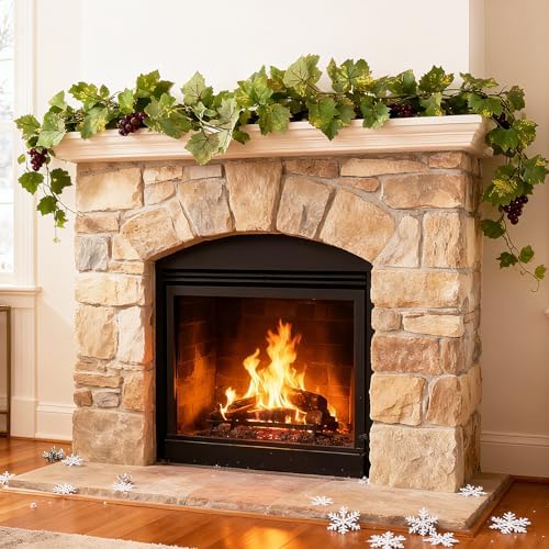 4PCS Artificial Grape Vines with Fruits, Greenery Leaf Garland Plant, 6.56Ft Fake Grapes Leaves for Indoor Outdoor Home Decoration Wedding Party Photo Wall Display - Image 6