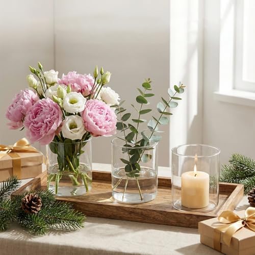 16 Pcs Glass Cylinder Bud Vases for Centerpieces 4 Inch Tall - Image 6