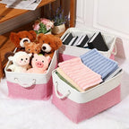 meekoo 8 Pack Fabric Storage Bins Baskets, 15 x 11 x 9.5 in, Pink White - Image 4