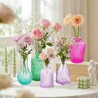 Glass Bud Vases in Bulk Small Mini Colorful Vase for Flowers 17pc - Image 3