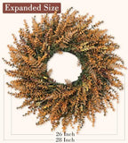 28" Fall Wreath for Front Door, Large Artificial Autumn Decor - Image 3