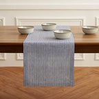 Solino Home 100% Pure Linen Table Runner, 14 x 72 in, Navy and White Stripe by SolinoHome