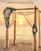 40 inch 2 Pack Faux Wedding Arch Flowers, Blush White Floral Swag - Image 4