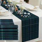 6 Pcs 72 x 13'' Christmas Table Runner, Blule and Green by Gilprop