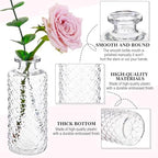 Honeydak Set of 24 Plastic Mini Bud Vases, Vintage Clear Decorative Vases Bulk for Table Centerpieces, Wedding Reception, Baby Shower, Home Decor, Housewarming Gift(Micro-Diamond) - Image 6