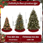 NIBESSER Red Knit Christmas Tree Skirt 48" for Christmas Decorations - Yarn Thick Rustic Cable Knit Tree Skirt Mat for Home Party Holiday Ornaments - Image 3