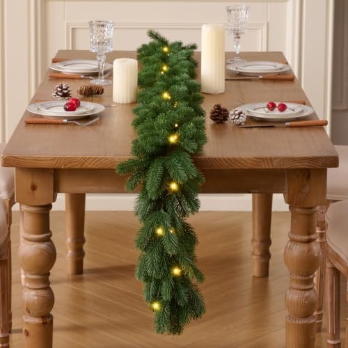 6FT 1Pcs Prelit Realistic Faux Norfolk Pine Garland for Christmas Decor - Image 6