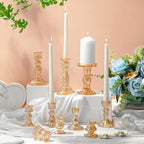Mumufy 20 Pcs Glass Taper Candle Holders Assorted, Gold - Image 4