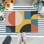 Funny Coir Doormat Simple Modern Abstract Geometric Front Door Mat Entryway Outdoor Mat with Heavy Duty Front Porch Welcome Mats Entry Natural Coconut Brown Mat Novelty Gift Doormat 23.7 x 15.7 inch - Image 6