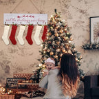 Christmas Stocking Holder, The Stocking were Hung Wood Hanging Sign, Stocking Holder for Wall, Xmas Stocking Holder with 6 Hangers for Fireplace Mantel, 24 inch,White - Image 5