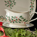 Lenox Holiday Porcelain Christmas Gravy Boat with Stand, 16oz - Image 5